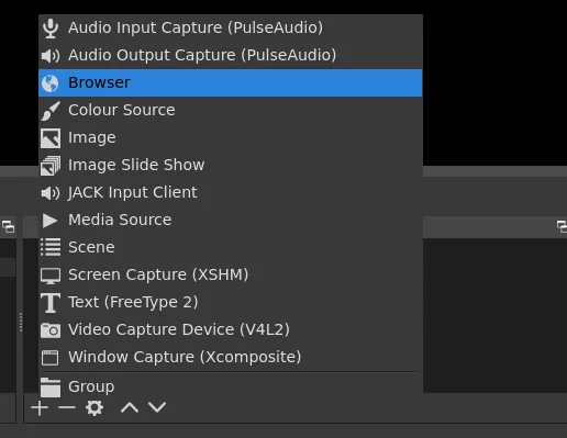Adding a browser source