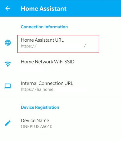 Setting up an external URL in the Home Assistant android app